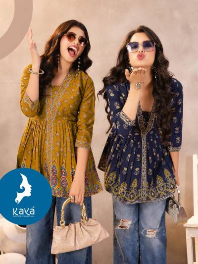 AAYU BY KAVYA KURTI DESIGNER COTTON PRINT KURTIS WHOLESALER IN INDIA